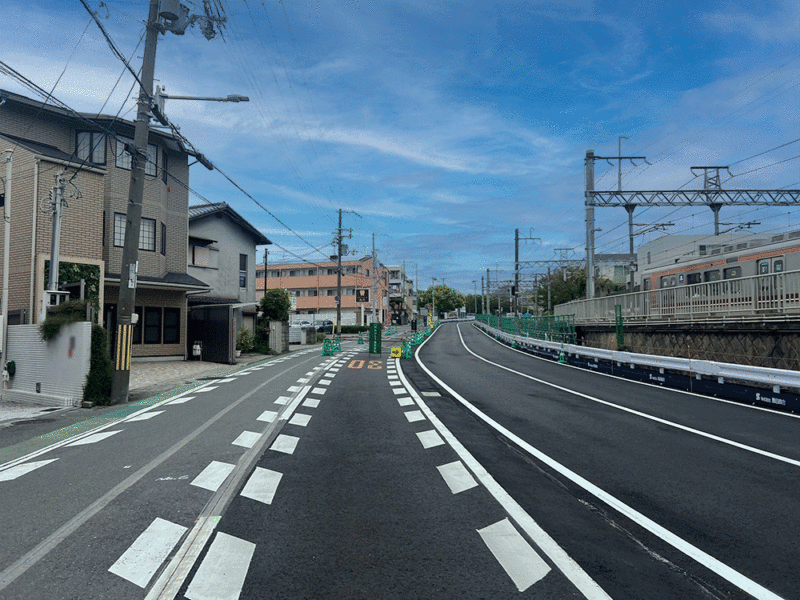 吹田箕面線・吹田市垂水町1丁目付近道路