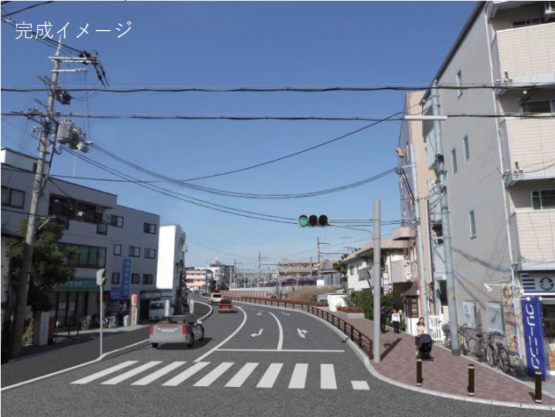 阪急千里線豊津駅前上の川周辺整備事業完成予想