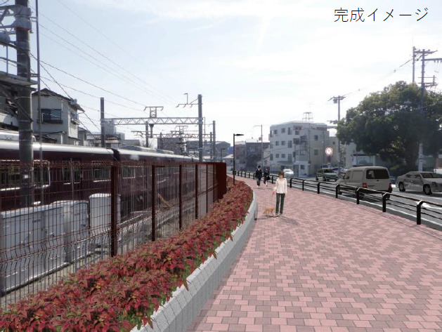 吹田市阪急千里線豊津駅前周辺・上の川周辺まちづくり完成イメージ②
